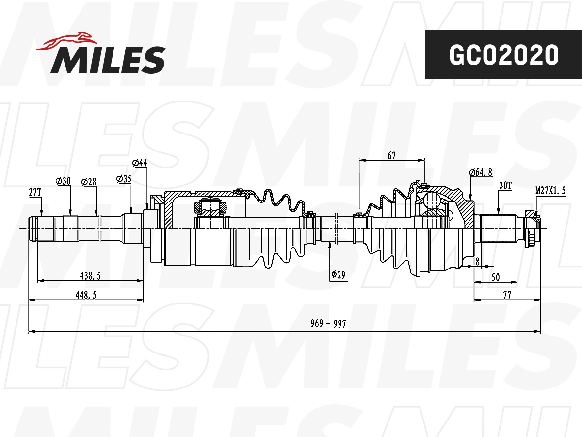 Arbre de transmission MILES GC02020