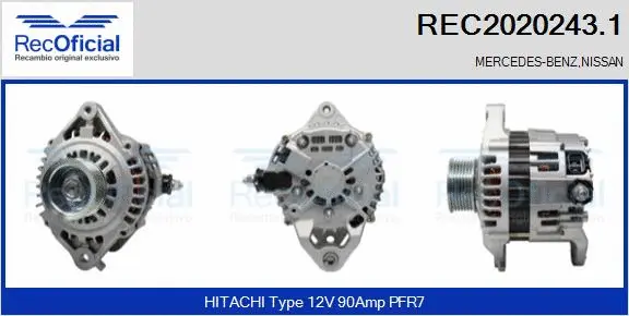 Alternateur RECOFICIAL REC2020243.1