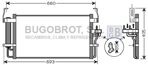 Condenseur, climatisation BUGOBROT 62-HY5092