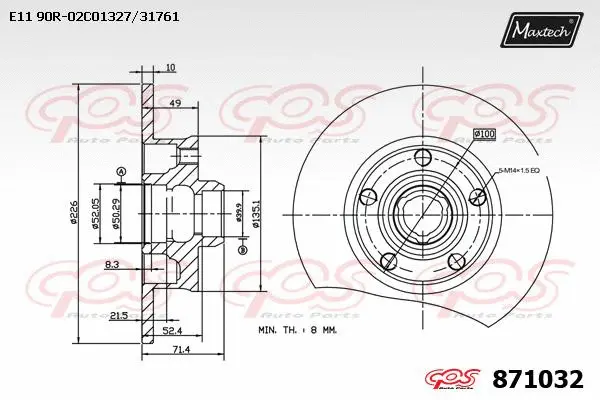 Disque de frein MAXTECH 871032