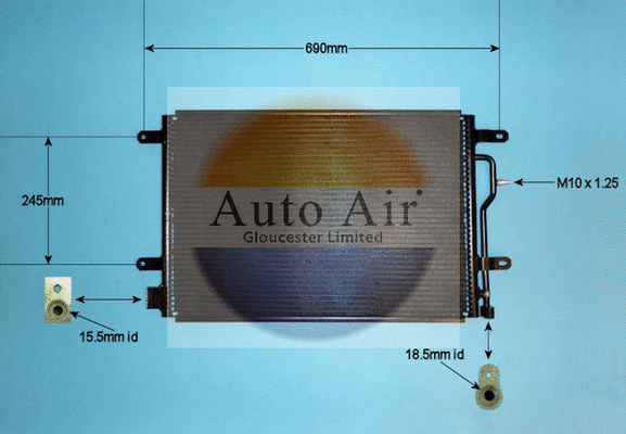 Condenseur, climatisation AUTO AIR GLOUCESTER 16-9700