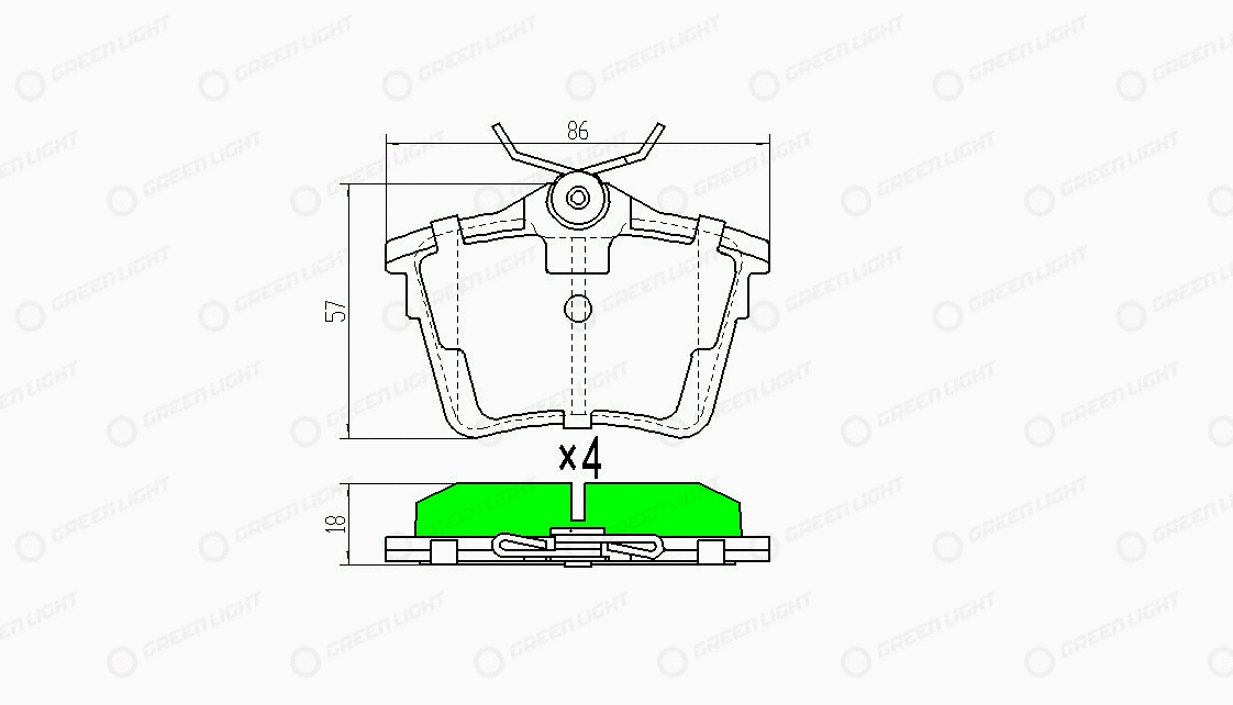 Kit de plaquettes de frein, frein à disque Automotive Adriado GLBP0048