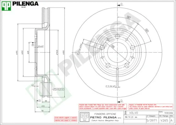 Disque de frein PILENGA V265