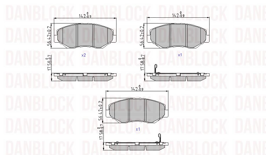 Kit de plaquettes de frein, frein à disque DANBLOCK DB 510699