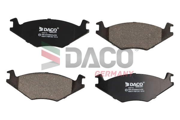 Kit de plaquettes de frein, frein à disque DACO Germany 324715