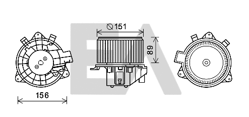 Moteur électrique, pulseur d'air habitacle EACLIMA 42A25017