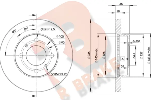 Disque de frein R BRAKE 78RBD29282