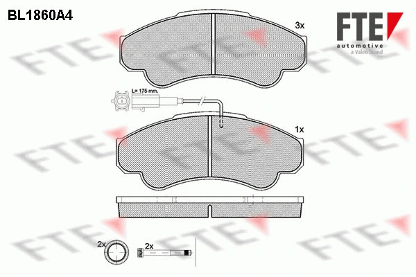 Kit de plaquettes de frein, frein à disque FTE 9010439