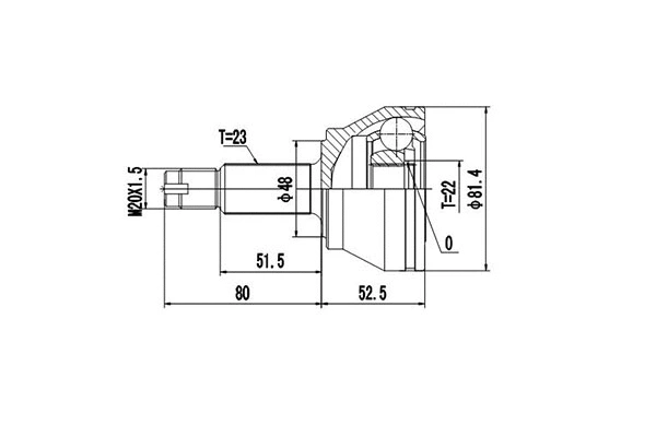 Jeu de joints, arbre de transmission DYNAMATRIX DCV818015