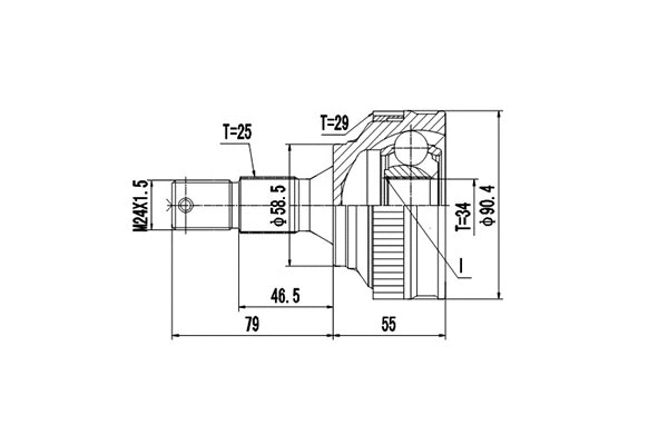 Jeu de joints, arbre de transmission DYNAMATRIX DCV810076