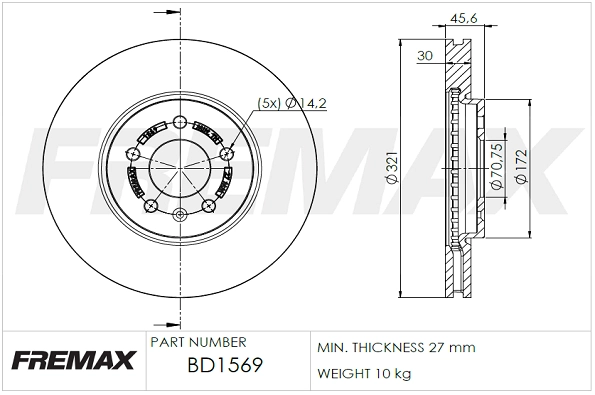 Disque de frein FREMAX BD-1569