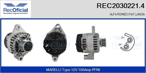 Alternateur RECOFICIAL REC2030221.4