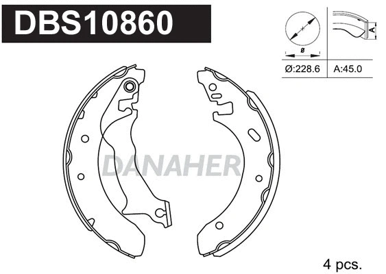 Jeu de mâchoires de frein DANAHER DBS10860