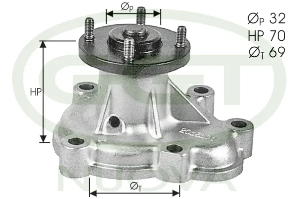 Pompe à eau, refroidissement du moteur GGT PA12172