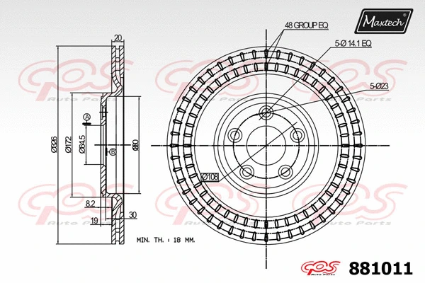 Disque de frein MAXTECH 881011