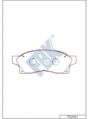 Kit de plaquettes de frein, frein à disque FBK FD2091