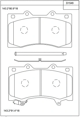 Kit de plaquettes de frein, frein à disque ASIMCO KD1549