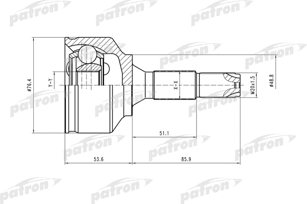 Jeu de joints, arbre de transmission PATRON PCV1407
