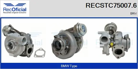 Turbocompresseur, suralimentation RECOFICIAL RECSTC75007.6