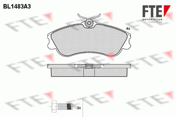 Kit de plaquettes de frein, frein à disque FTE 9010213