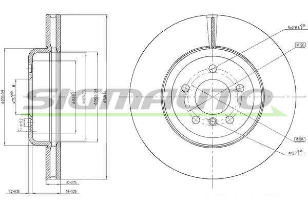 Disque de frein SIGMAUTO DBC047V