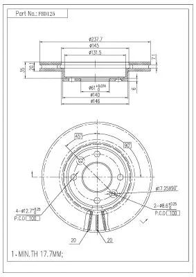 Disque de frein FI.BA FBD125
