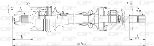 Arbre de transmission OPEN PARTS DRS6252.00
