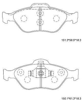 Kit de plaquettes de frein, frein à disque ASIMCO KD3736