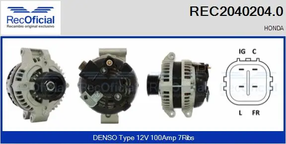 Alternateur RECOFICIAL REC2040204.0