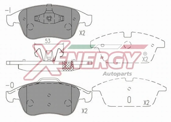 Kit de plaquettes de frein, frein à disque AP XENERGY X41255