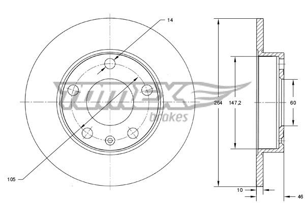 Disque de frein TOMEX Brakes TX 73-72