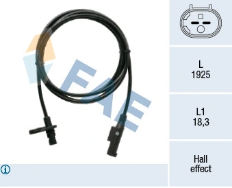 Capteur, vitesse de roue FAE 78524
