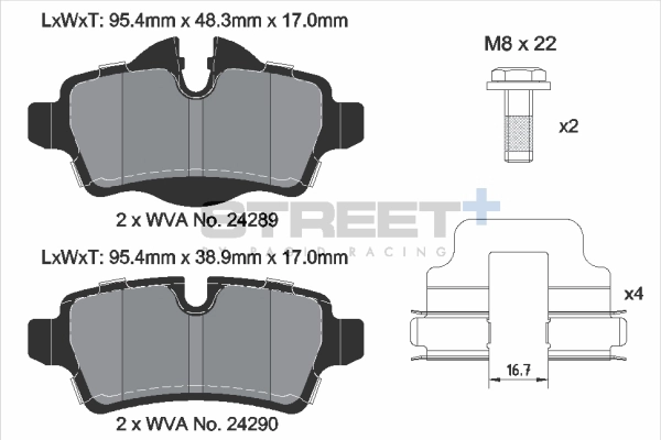 Kit de plaquettes de frein, frein à disque PAGID Racing T8066SP2001