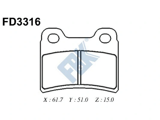 Kit de plaquettes de frein, frein à disque FBK FD3316