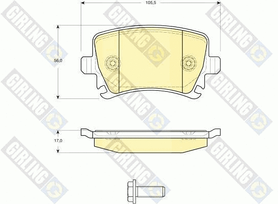 Kit de plaquettes de frein, frein à disque GIRLING 6116221