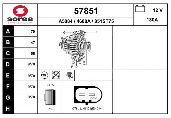 Alternateur EAI 57851