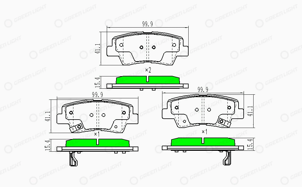 Kit de plaquettes de frein, frein à disque Automotive Adriado GLBP0253
