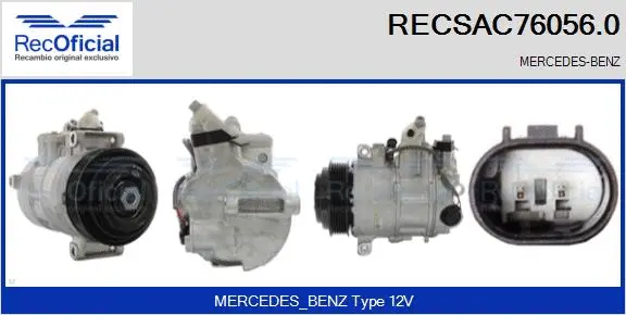 Compresseur, climatisation RECOFICIAL RECSAC76056.0
