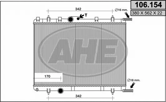 Radiateur, refroidissement du moteur AHE 106.154