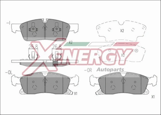 Kit de plaquettes de frein, frein à disque AP XENERGY X41204