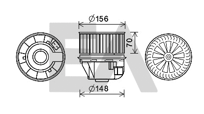 Moteur électrique, pulseur d'air habitacle EACLIMA 42A22019