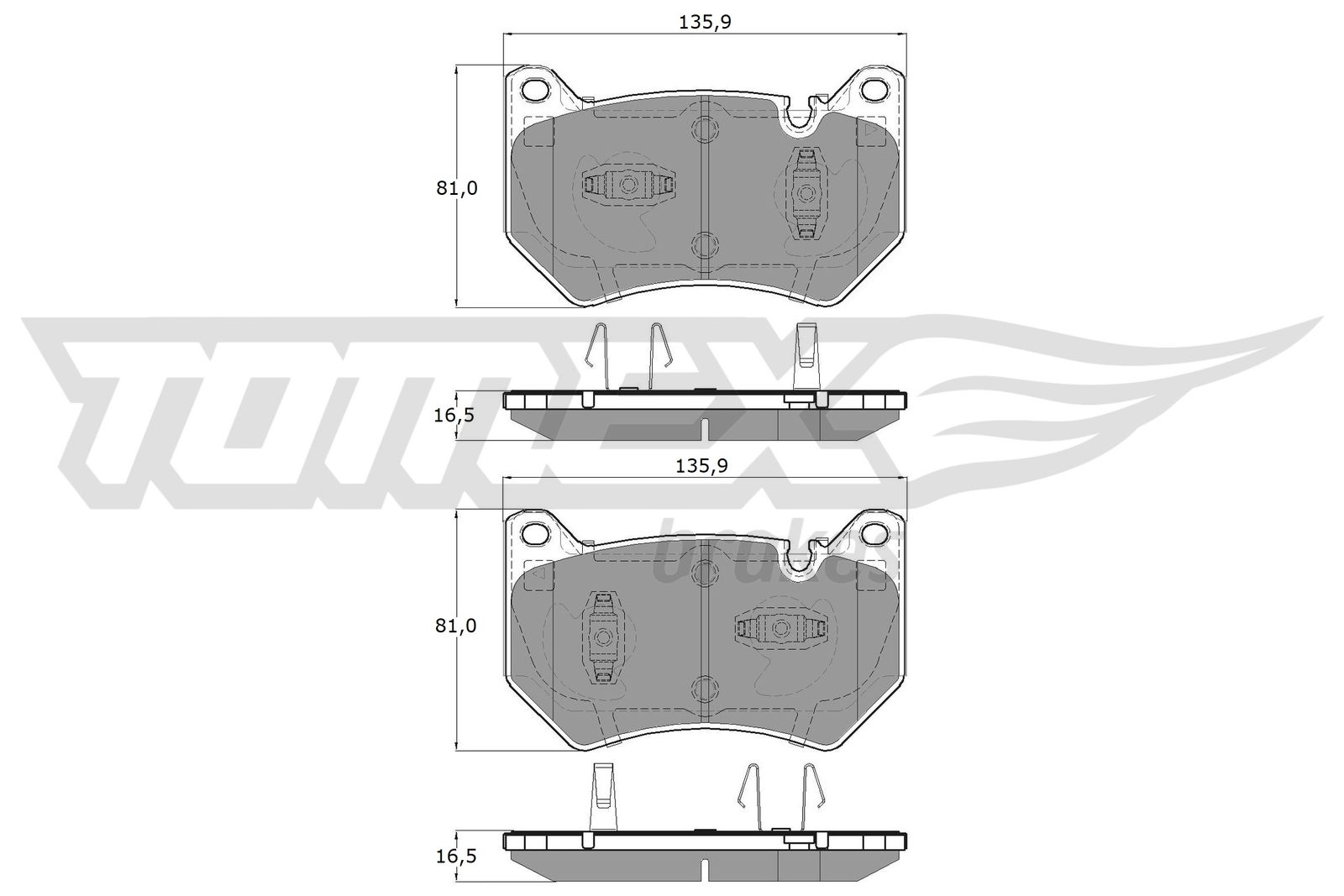 Kit de plaquettes de frein, frein à disque TOMEX Brakes TX 19-431