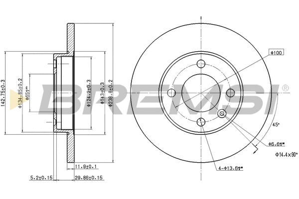 Disque de frein BREMSI CD6103S