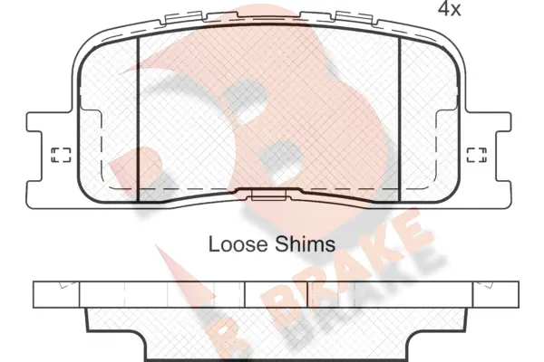 Kit de plaquettes de frein, frein à disque R BRAKE RB1706