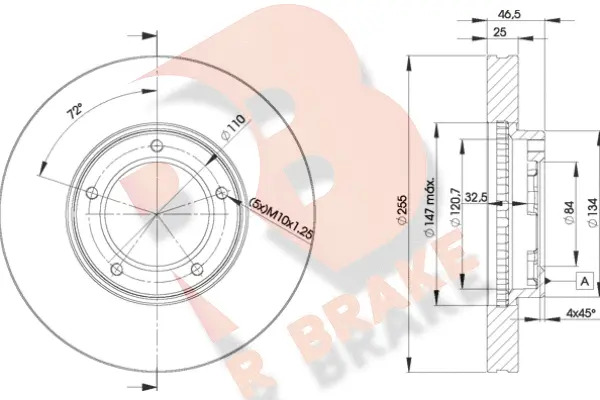 Disque de frein R BRAKE 78RBD22609