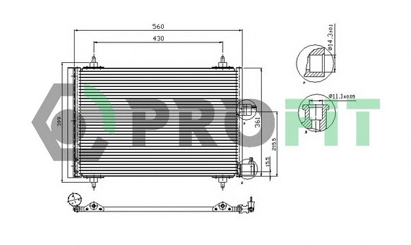 Condenseur, climatisation PROFIT PR 1903C1