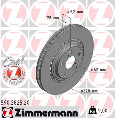 Disque de frein ZIMMERMANN 590.2825.20