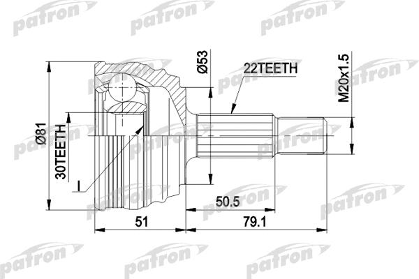 Jeu de joints, arbre de transmission PATRON PCV1190