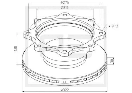 Disque de frein PE Automotive 146.202-00A