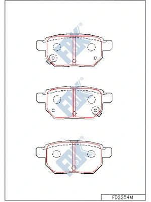 Kit de plaquettes de frein, frein à disque FBK FD2254M
